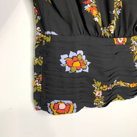 MODCLOTH 70s Inspired Chiffon Floral‎ Mock Neck Blouse Sz M - Picture 3 of 8